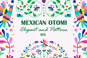 Mexican Otomi clipart and Pattern
