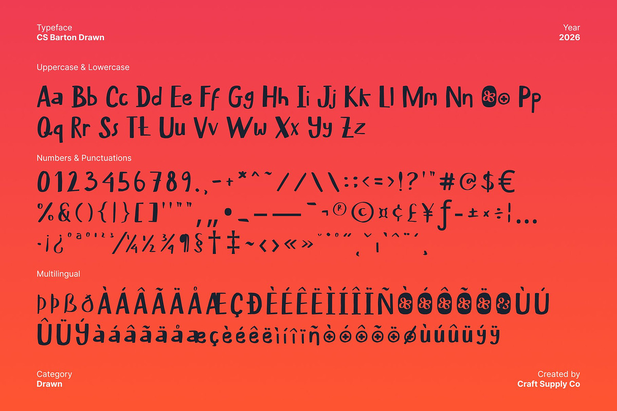 CS Barton Drawn, a Sans Serif Font by Craft Supply Co. (Photo 8 of 8)