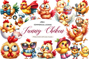 Funny Chiken clipart, an Illustration by CreationArt