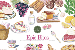 Food Clipart Bundle, a Decorative Illustration by Pati Paints