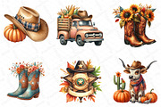 Watercolor Cowboy Autumn Clipart, an Illustration by DreamPrint404 (Thumbnail 5 of 5)
