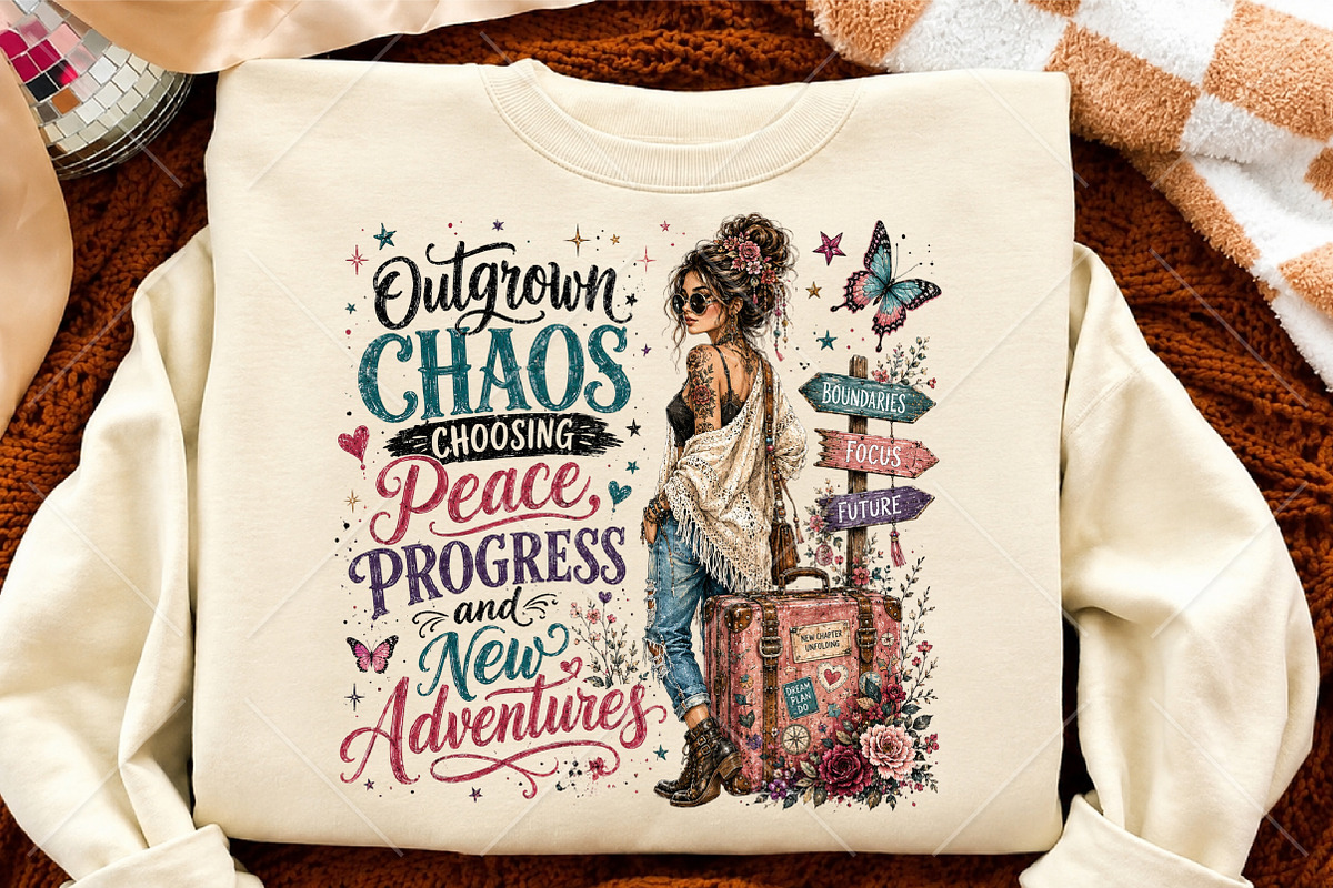 Outgrown Chaos Boho Travel Girl PNG, a Seasonal Illustration by Canvas Craft (Photo 4 of 6)