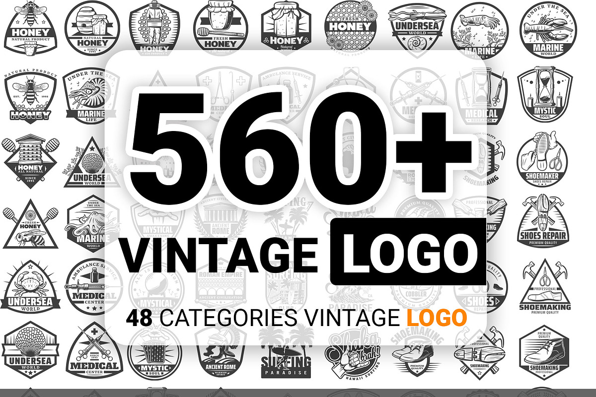 560 Vintage Logo, Monogram Logo, a Branding & Logo Template by Imagine Design Studio (Photo 1 of 7)