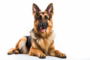 German shepherd dog on white background, an Animal Photo by AlyaAnd