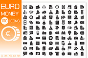 Euro Currency Money Icons Set, a Solid Icon by Designfour (Thumbnail 1 of 7)