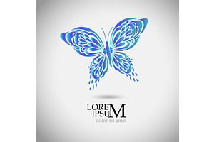 Blue Butterfly Logo. For A Tattoo