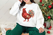Western Floral Chicken Valentine PNG, an Illustration by CraftArtStudio (Thumbnail 4 of 4)