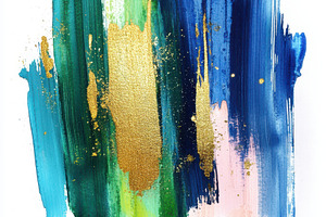 Abstract Gold Teal Blue Green Pink P, an Abstract Photo by Pixeness Studio
