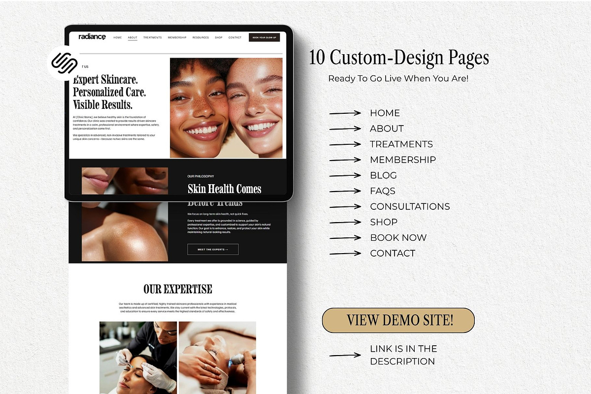 Beauty and Skincare Website Design, a Squarespace Template by HAYAG Creatives (Photo 7 of 8)
