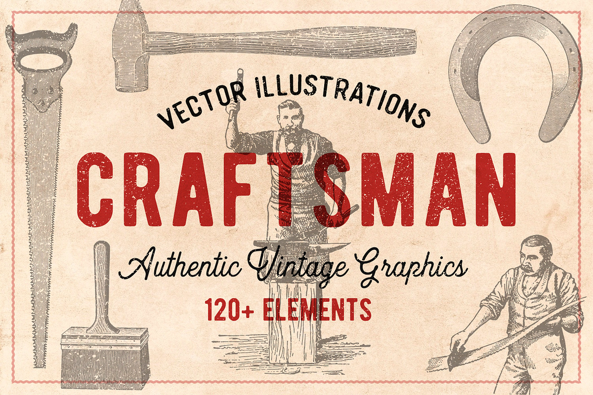 120 Vintage Tools & Craft, an Illustration by Brigantine Designs (Photo 1 of 7)