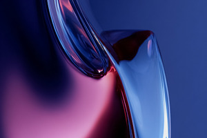 Abstract glass waves reflecting light with smooth curves creatin, a Photo by Studio ANNA