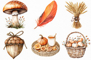 Watercolor Boho Autumn Clipart, an Illustration by Craft Nest (Thumbnail 2 of 6)