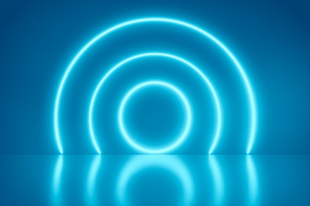 Neon circle abstract background, an Arts & Entertainment Photo by Zama Studio