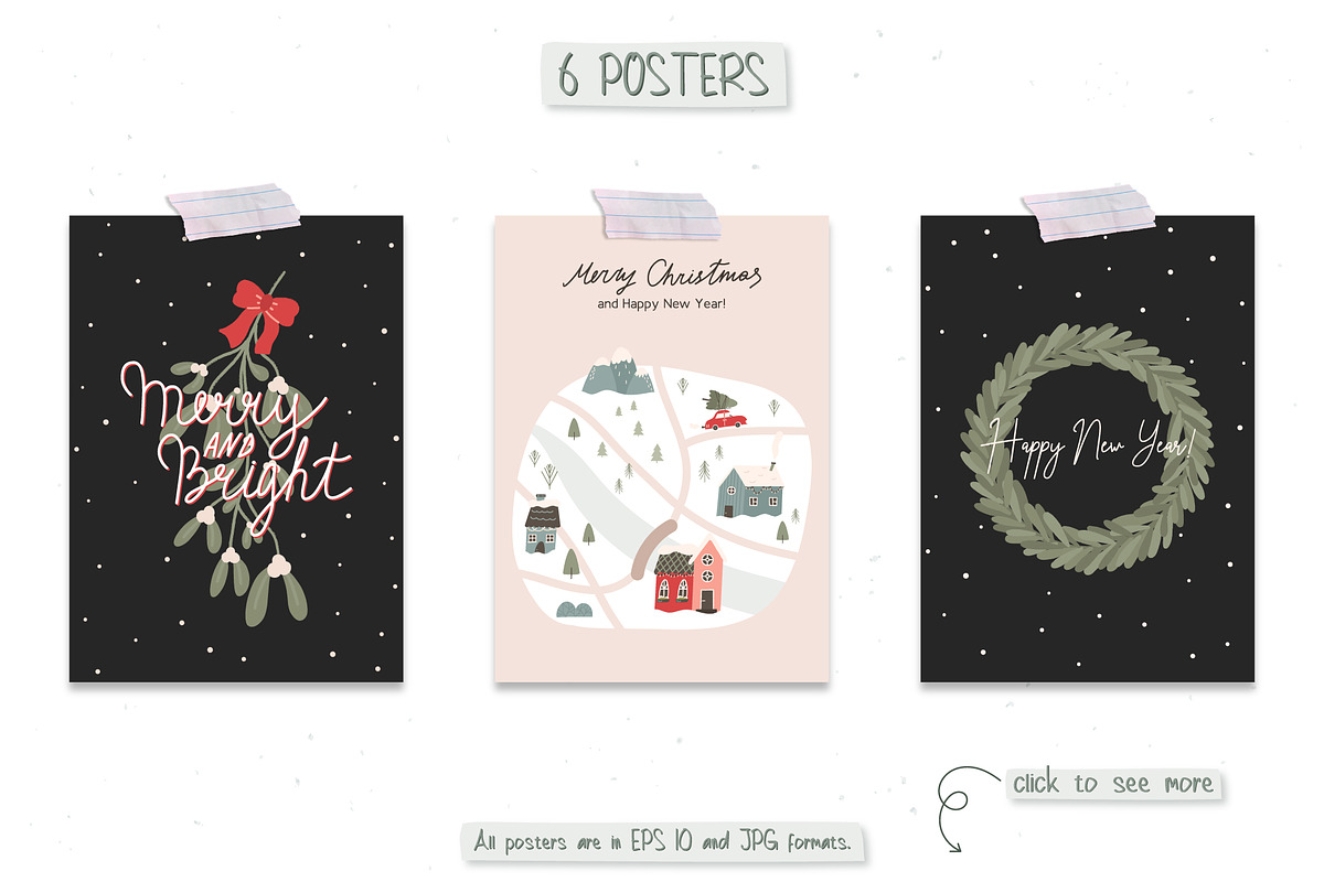 Textured winter clipart & patterns, a Seasonal Illustration by Valerie (Photo 6 of 11)
