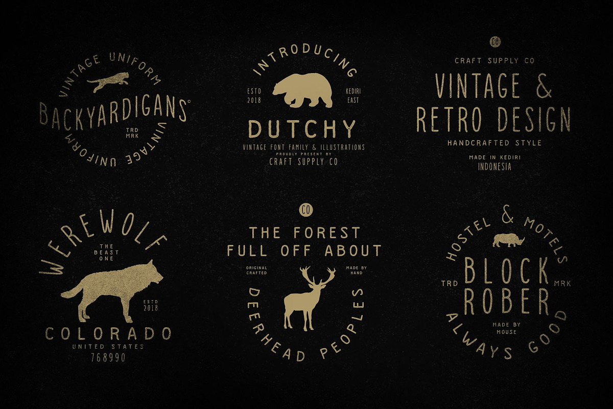 Dutchy - Vintage Type Family +Extras preview 2