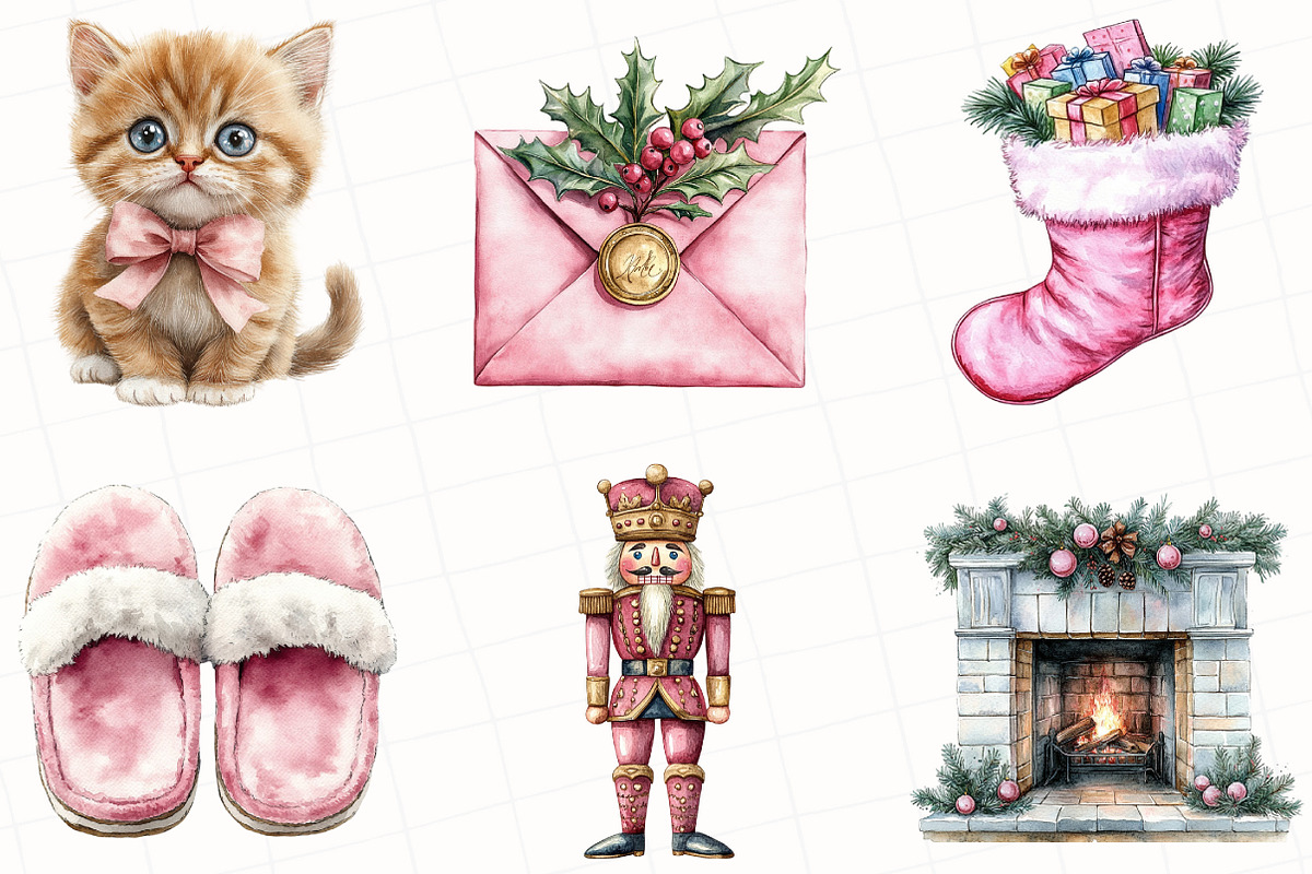Watercolor Winter Blush Clipart, an Illustration by OK Design (Photo 5 of 5)