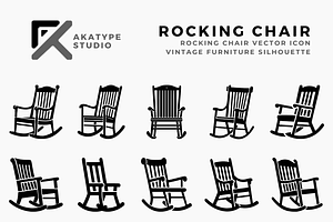 Rocking Chair Icon Vector, a Solid Icon by Akatype Studio
