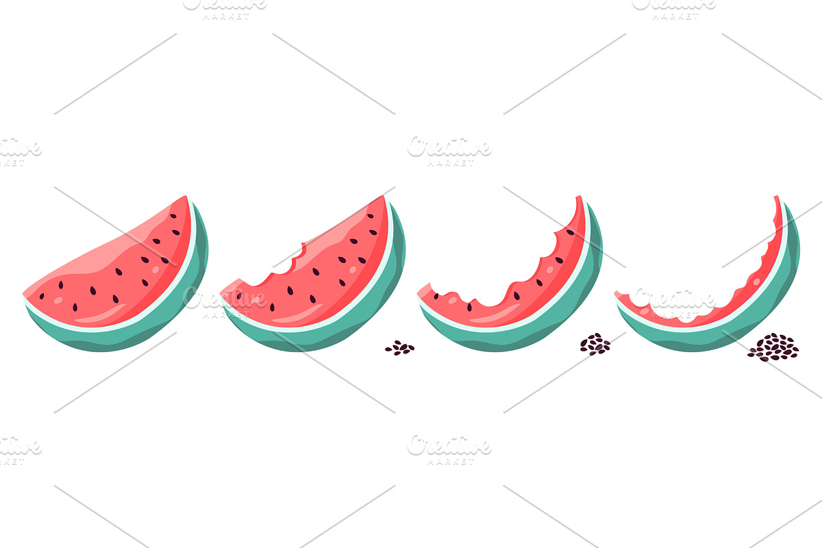 Eating watermelon. Juicy fruits, a Food Illustration by Valerie Bodnar