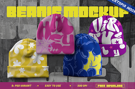 Haley - Beanie Hat Y2K Mockup