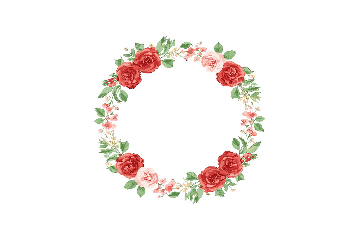 Romantic Rose Wreath Clipart Set, an Object Graphic by Designs_River (Photo 11 of 13)