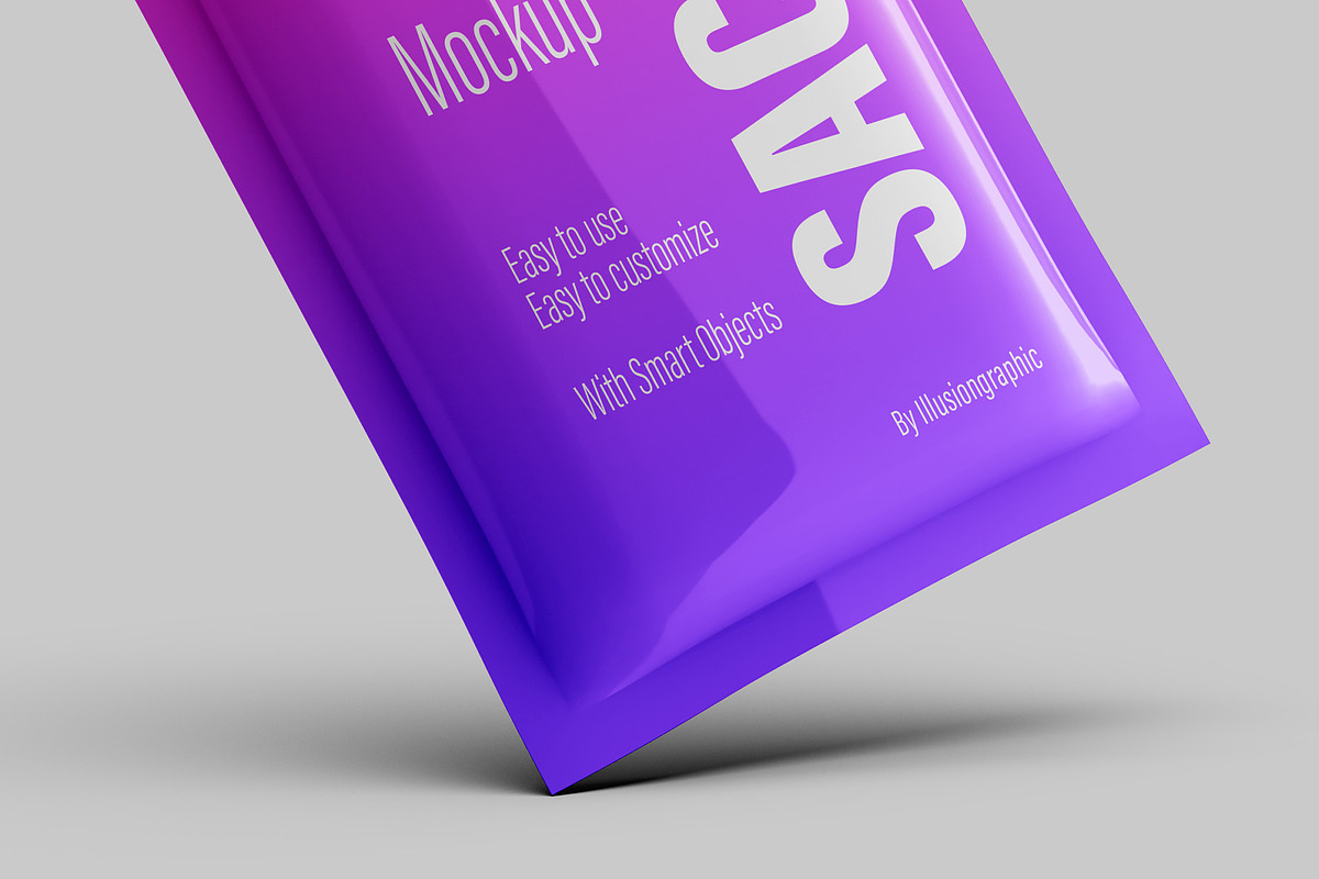 Pouch Sachet with Hang Hole Mockup, a Packaging Mockup by Illusiongraphic (Photo 18 of 22)