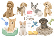 Watercolor Breeds Dogs Clipart, an Animal Illustration by ArtGiftsStudio (Thumbnail 1 of 5)
