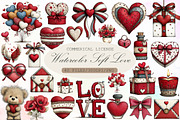 Watercolor Soft Love Clipart, an Illustration by Sublimation Artist (Thumbnail 1 of 6)