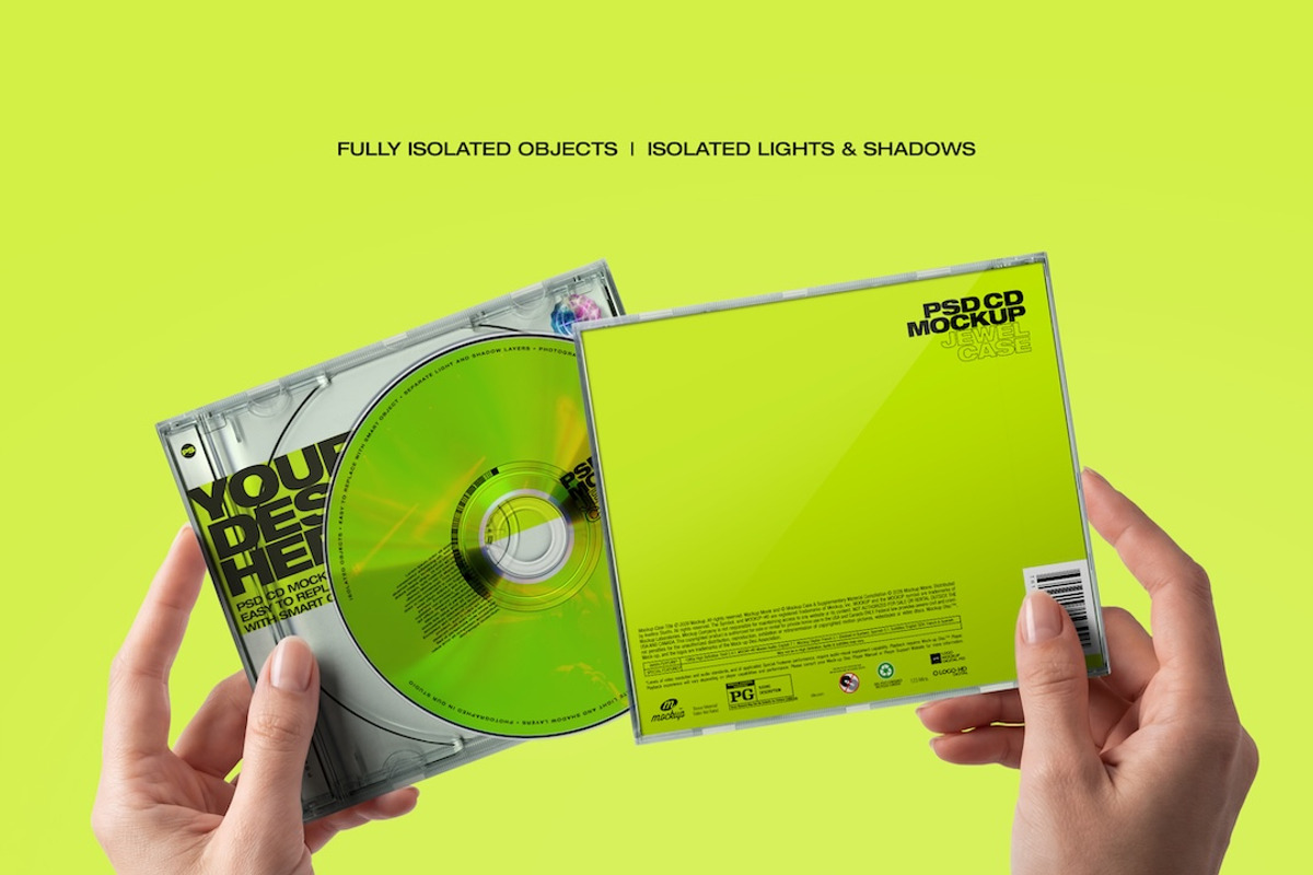CD Jewel Case Mockup - Hands Holding, a Mockup by Avelina Studio (Photo 2 of 3)