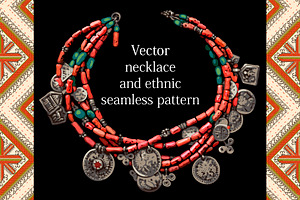 Necklace And Seamless Pattern.