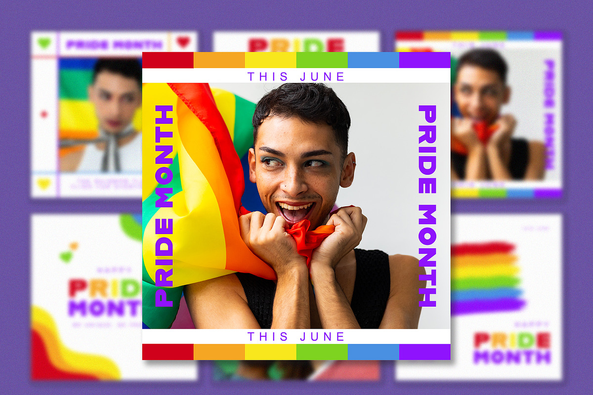 Pride Month Social Media Set, a Social Media Template by wavebreak (Photo 1 of 2)