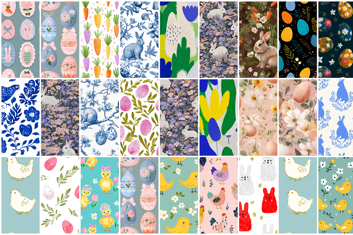 100 Easter Spring Seamless Pattern, a Pattern Graphic by mkStudioLab (Photo 4 of 4)