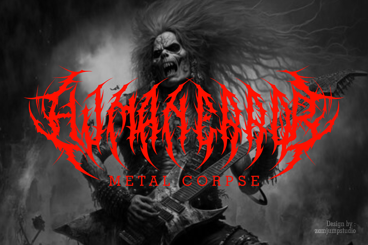 Gruthack - Death Metal Typeface, a Font by zamjumps (Photo 2 of 6)