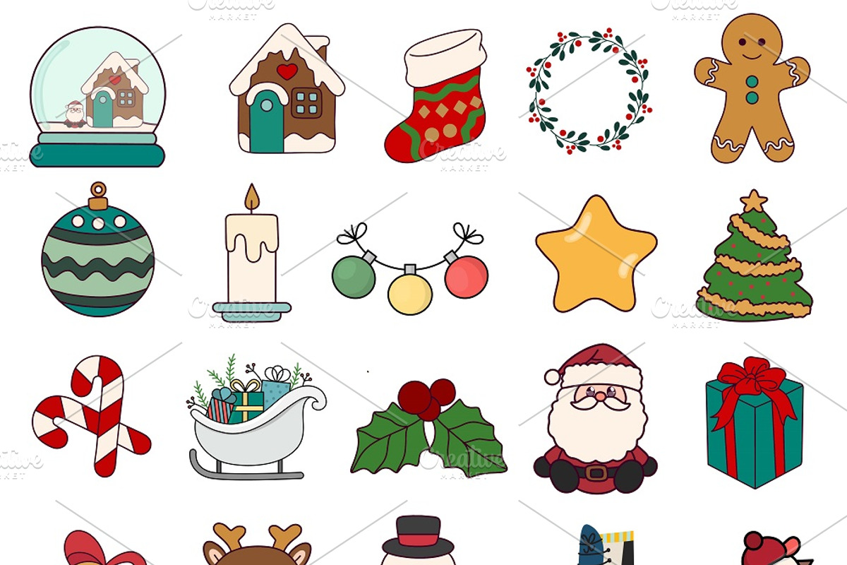 Kawaii Christmas Santa Clipart SVG, a Decorative Illustration by ARTify Illustrations (Photo 2 of 7)