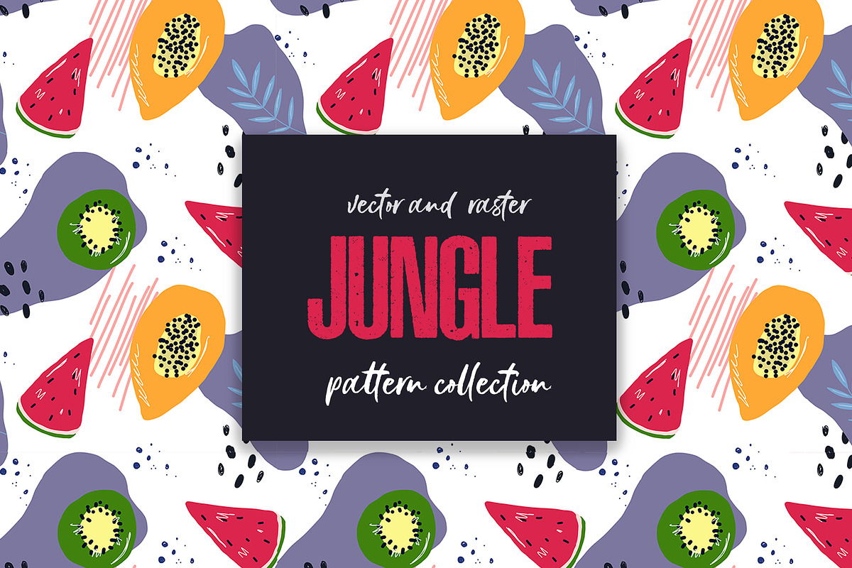 Seamless patterns JUNGLE collection, a Pattern Graphic by SketchCliparts (Photo 1 of 7)