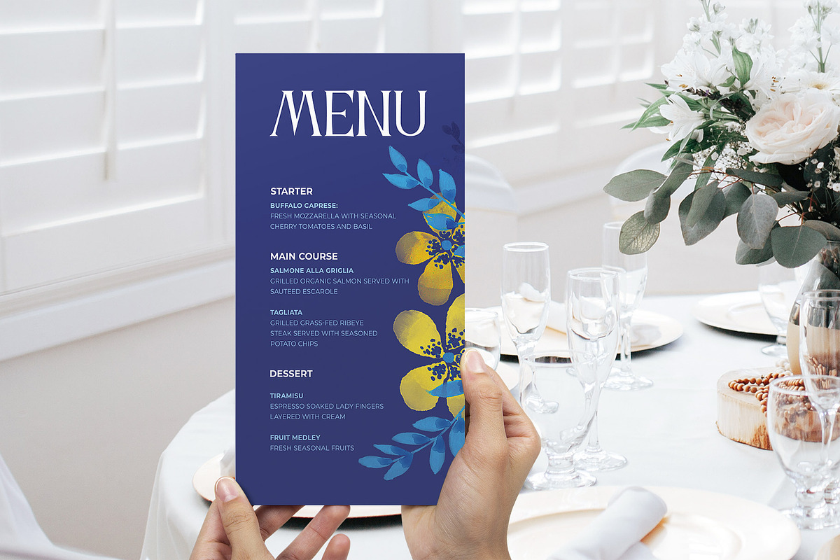 Yellow Blue Flower Wedding Template, an Invitation Template by Presetrain Co. (Photo 4 of 4)