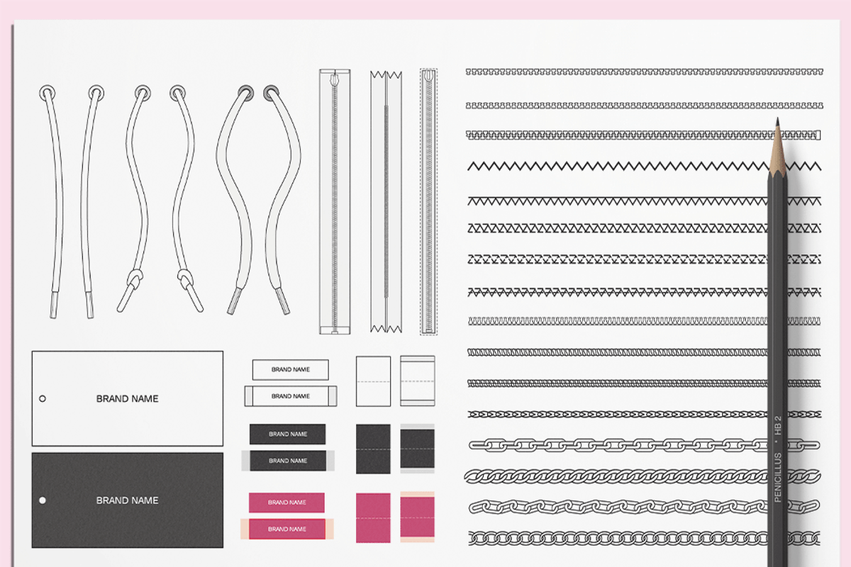 Vector Garment Accessories & Brushes, an Illustration by HYDNSTUDIO (Photo 5 of 9)