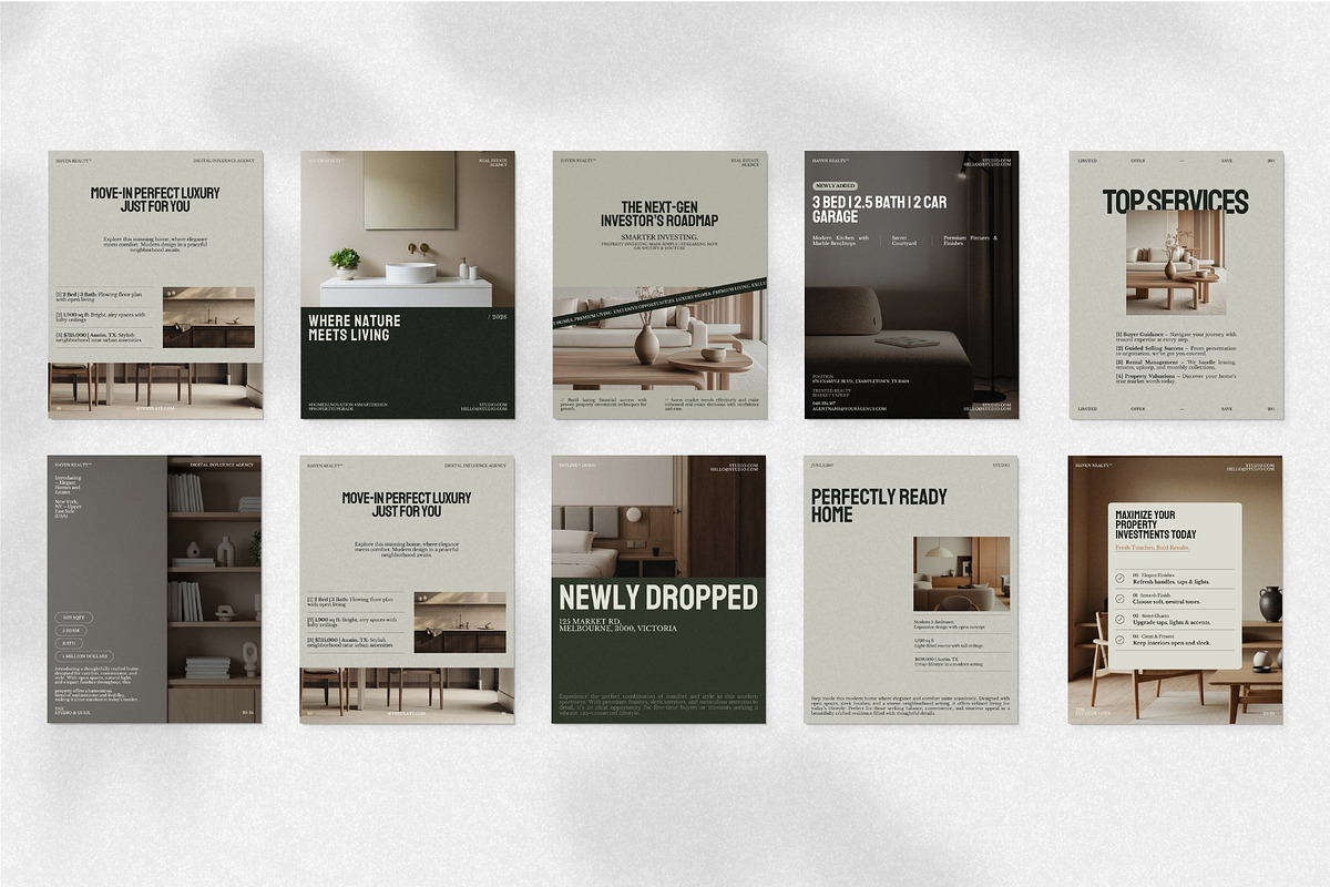 Modern Real Estate Instagram Kit, a Social Media Template by The Aesthetic Studio (Photo 4 of 10)
