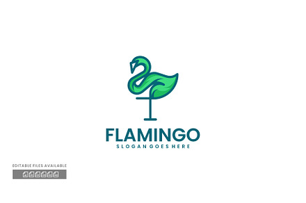 Flamingo Simple Mascot Logo