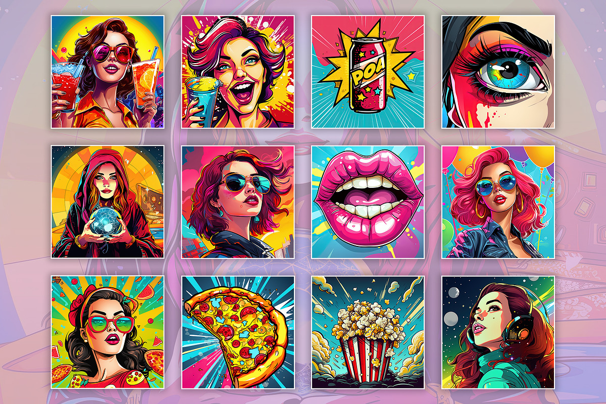 Pop Art Mania Vibrant Collection, an Illustration by Fun Digital (Photo 6 of 6)