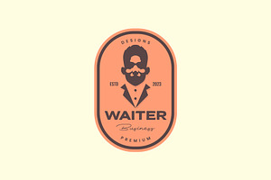 man portrait waiter dress logo, a Branding & Logo Template by devastd
