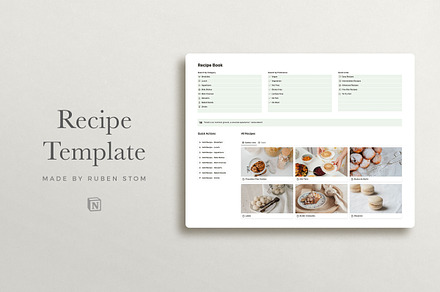 Notion Recipe Template, a Presentation Template by Ruben Stom