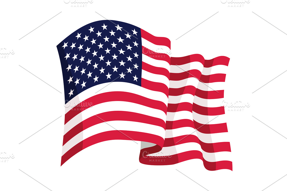 USA waving flag. American, an Object Illustration by Things for designers