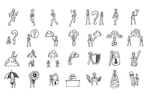 67 People Doodle Icons