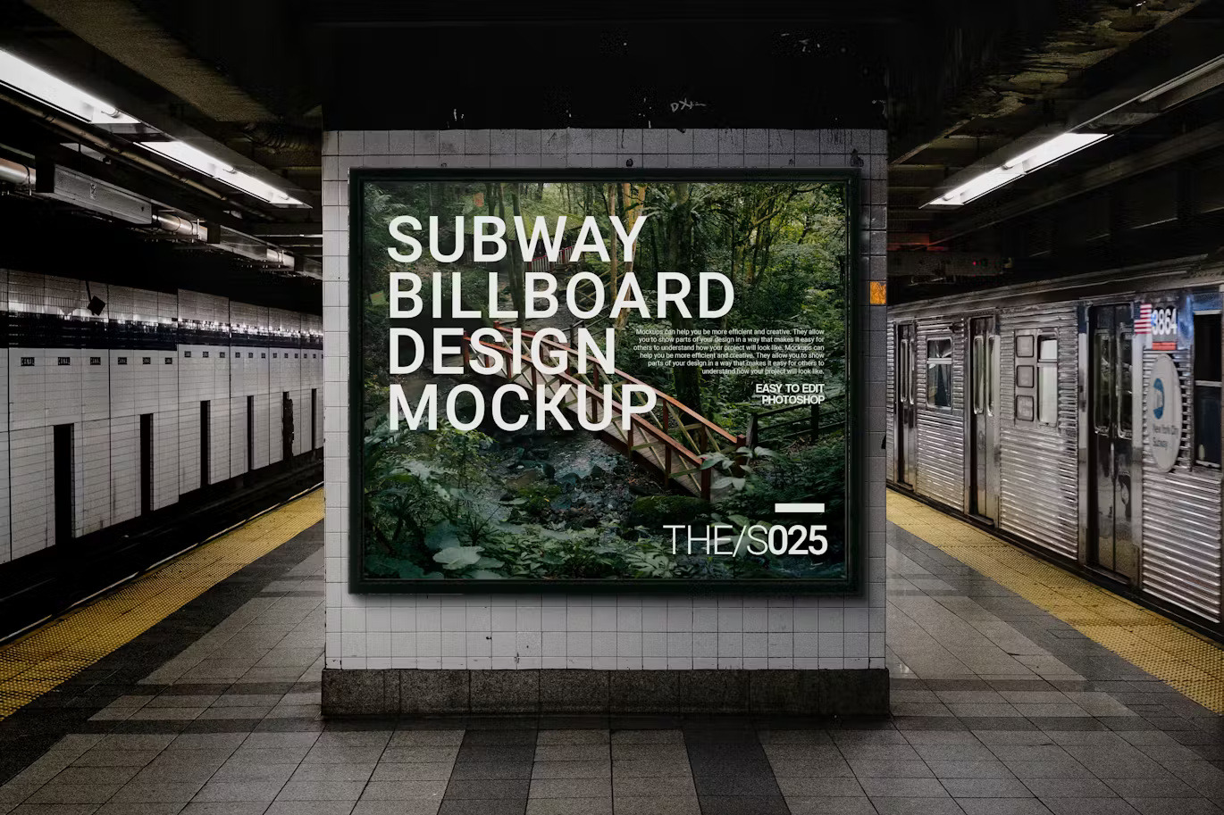 Subway Billboard Mockup, an Advertising Mockup by PaperMoon
