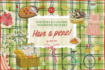 Picnic illustrations summer clipart, an Object Illustration by Vero Arts