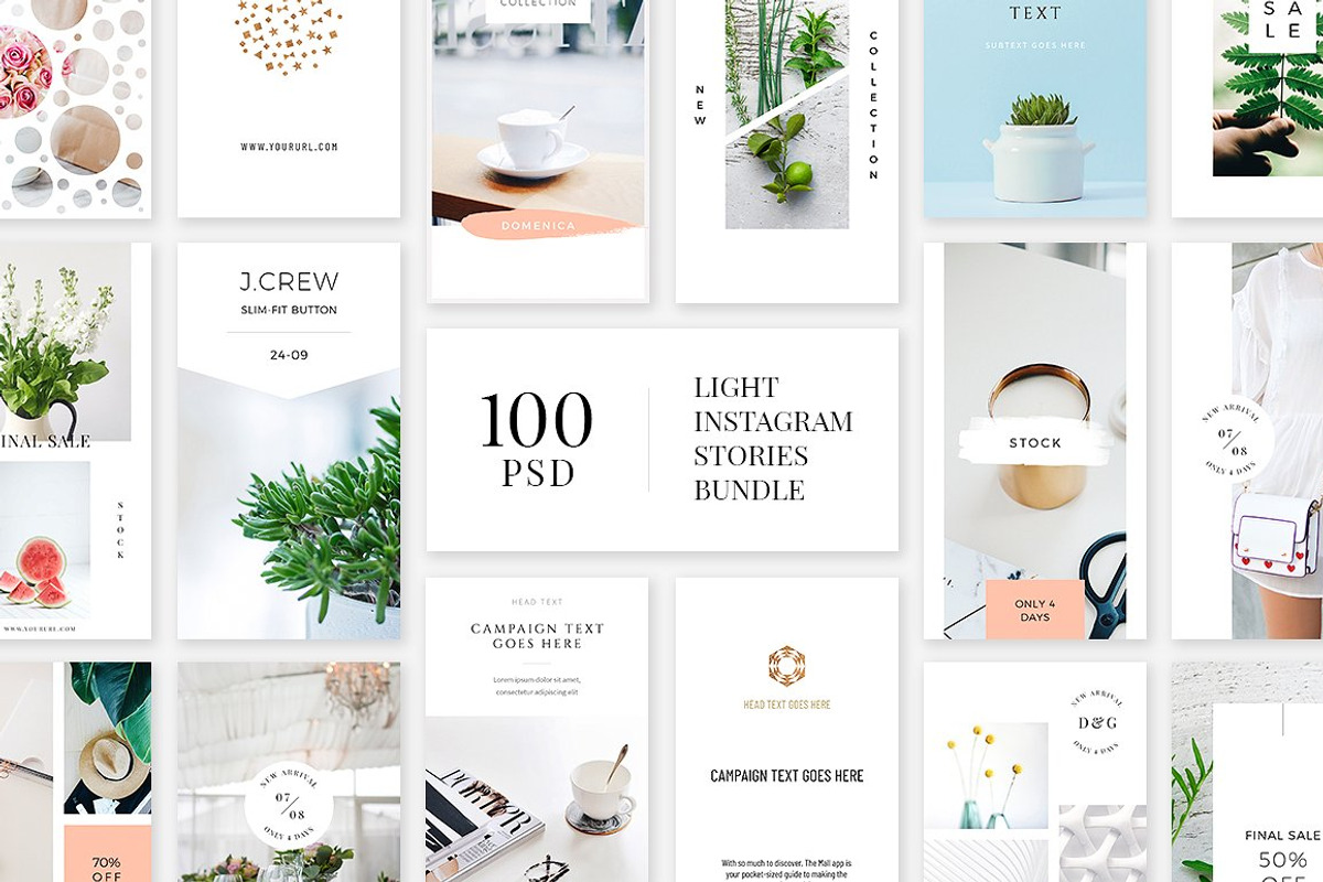 Light Instagram Stories Bundle, a Social Media Template by Swiss_cube (Photo 1 of 10)