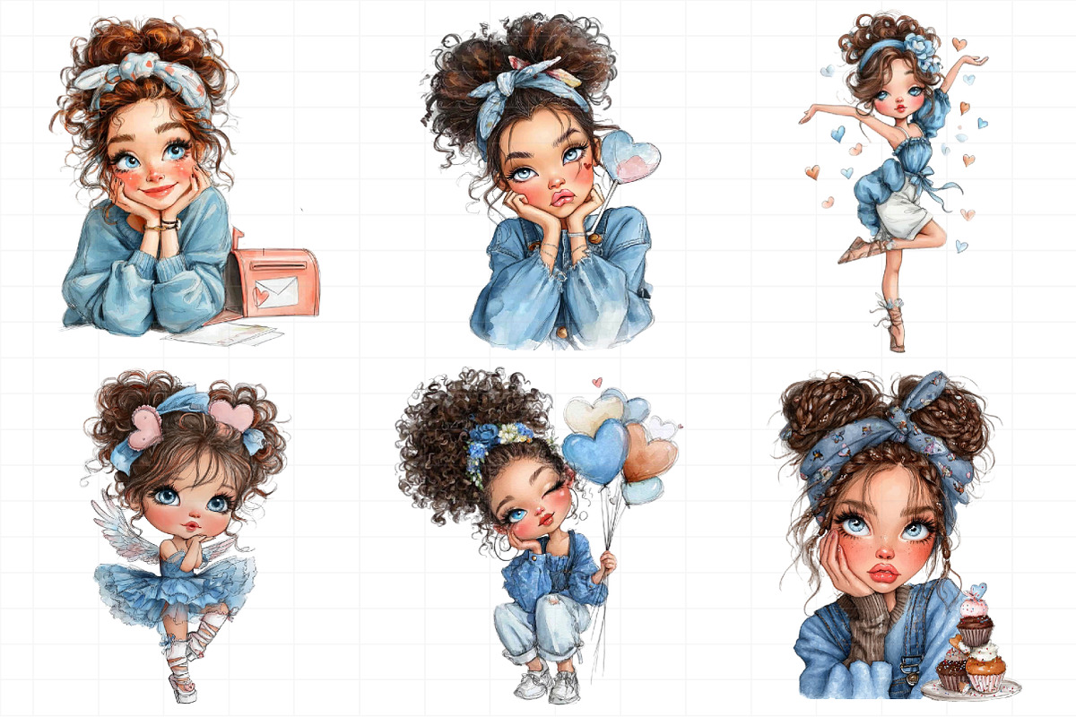 Valentine Cute Girl Clipart Png, an Illustration by Daily.Designs (Photo 3 of 8)