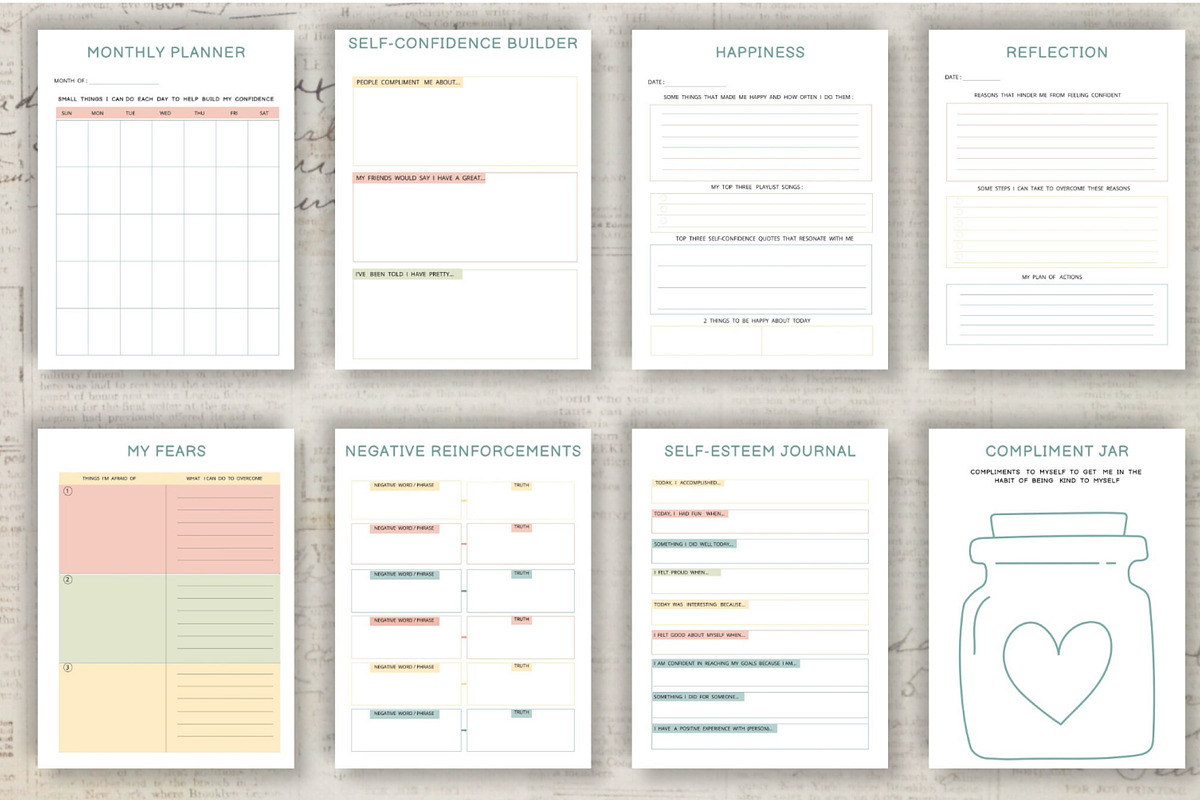 Printable Self Confidence Planner, a Stationery Template by Design House (Photo 5 of 9)