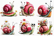 Whimsical Summer Snail Clipart, an Illustration by Craft Nest (Thumbnail 4 of 12)