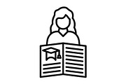Self Learning Line Icon, an Outline Icon by Pexelpy (Thumbnail 1 of 2)